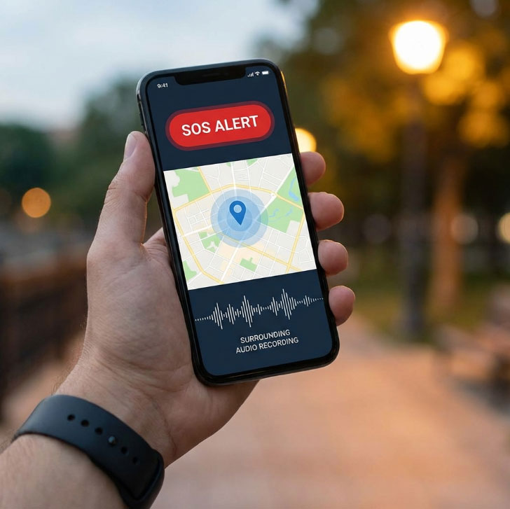 sos alert with real context